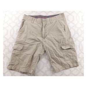 Wear First Mens Khaki Cargo Shorts Flat Front Button Fly Size 34